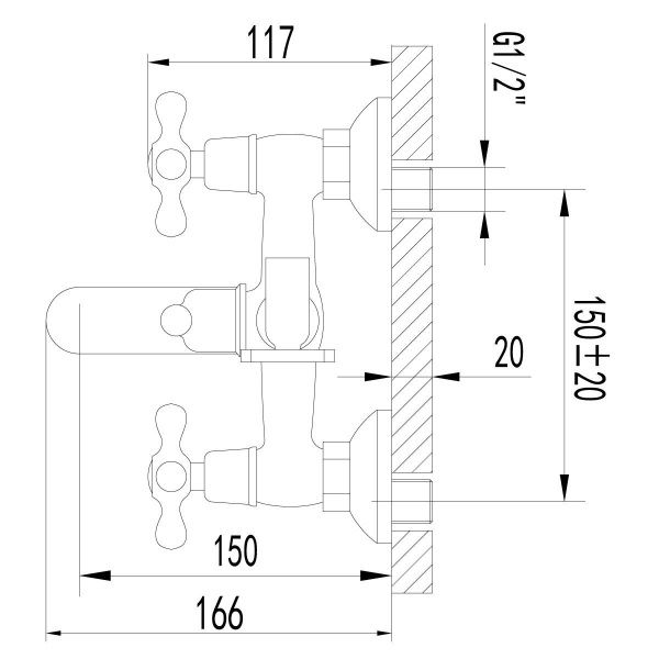 Смеситель Lemark Standard LM2102C для ванны