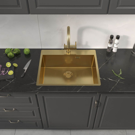 Кухонная мойка Reflexion Iseo RX2260GD брашированное золото