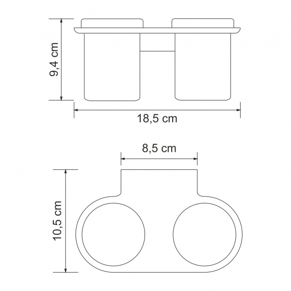 Подстаканник двойной WasserKRAFT Kammel K-8328D