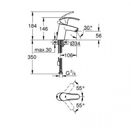 Смеситель для умывальника Grohe Eurosmart New 33188002