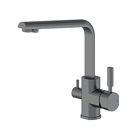 Смеситель для кухни с подключением фильтра WONZON & WOGHAND, Темный графит (WW-88458003-BGM)