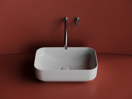 Умывальник чаша накладная прямоугольная Ceramicanova Element 510*340*140мм, Белый, CN5043