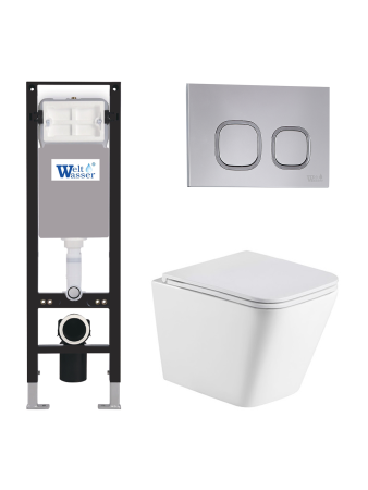 Комплект инсталляции с унитазом Weltwasser AMBERG 350 + GELBACH 043 MT-WT + AMBERG RD-CR