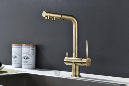 Смеситель для кухни Paulmark SERPENTINE Se213222-BR, бронза