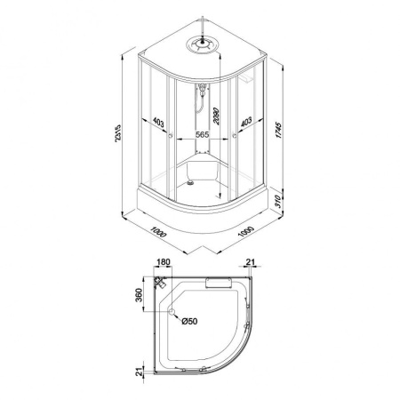 Душевая кабина Тритон Щ0000061825  Ультра 100*100 В
