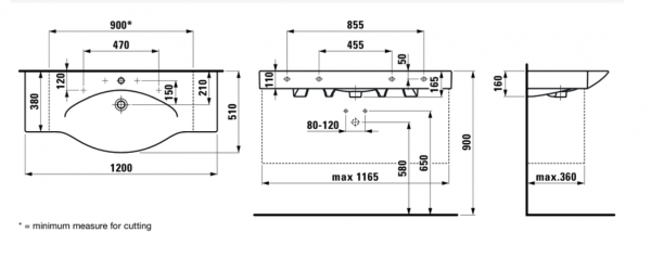 Умывальник Laufen Palace 8117040001081 120x51x11