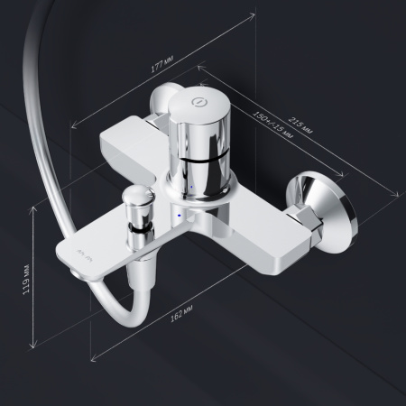 F85A10500_xxx X-Joy, TouchReel Смеситель для ванны и душа AM.PM, хром