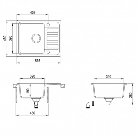 Кухонная мойка AquaSanita Notus SQ 102 222 AW graphite