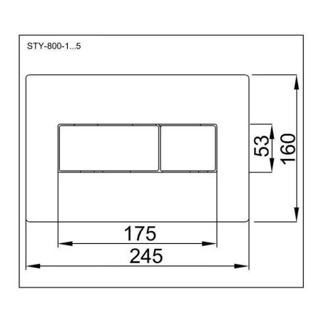 Комплект Styron STY-740+STY-800-2 хром-глянцевая кнопка смыва и унитаз подвесной TIMO RIMLESS KULO ТК-403