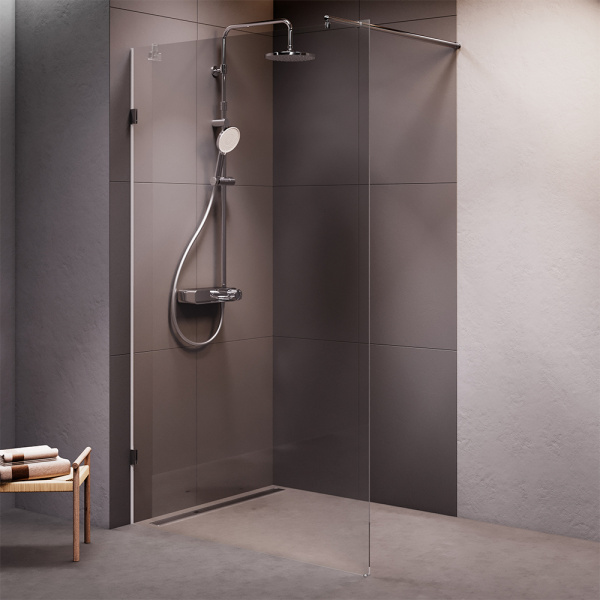 W94UWI-120-F1-MTE X-Joy Душевая перегородка AM.PM 120x195, стекло прозр. 8 мм + покрытие, фурнитура мат хром