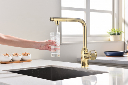 Смеситель для кухни Paulmark URBAN Ur213104-G, золото