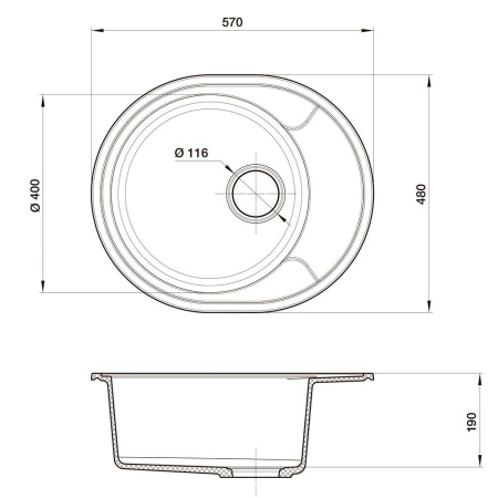 Кухонная мойка Reflection Allonge RF0658WH, белый