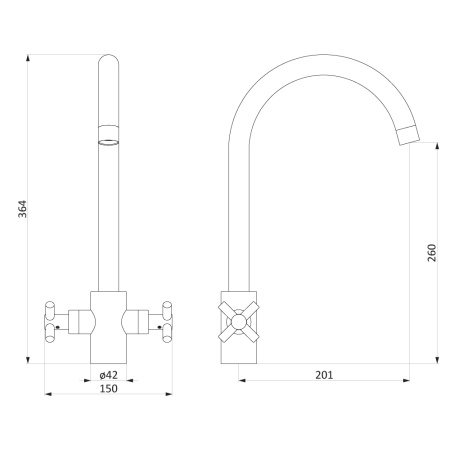 270000000 Neo Classic Graphite Смеситель для кухни RedBlu by Damixa