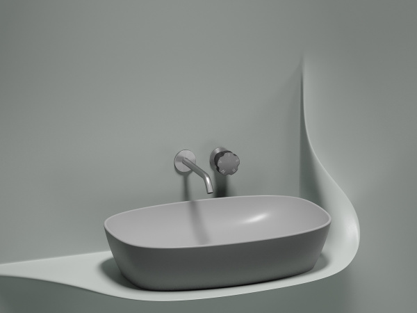 Умывальник чаша накладная овальная Ceramicanova Element 600*380*138мм, Серый матовый, CN6049MSG