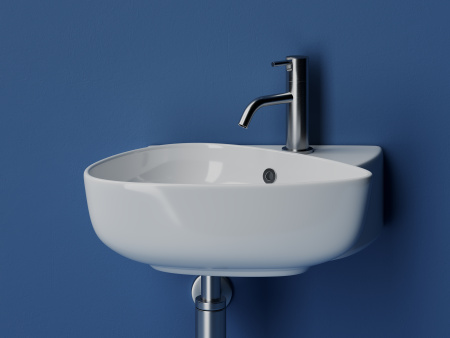 Раковина подвесная с отверстием под смеситель Ceramicanova Element 495*350*155, Белый, CN5049