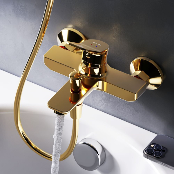 F85A10099 X-Joy, Смеситель для ванны и душа AM.PM, золото