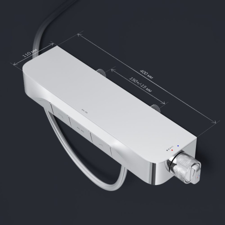 F8F10500 Func Cмеситель для душа AM.PM, кнопочный с полкой, с изливом, хром