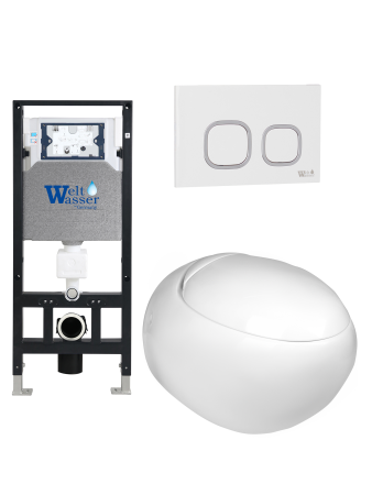 Унитаз с инсталляцией WeltWasser AMBERG 506 + JECKENBACH 004 GL-WT + AMBERG RD-WT