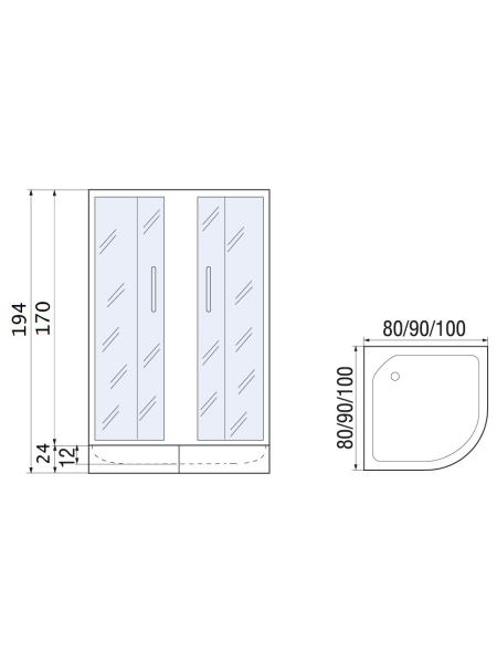 Душевой уголок River DON 100/24 МТ