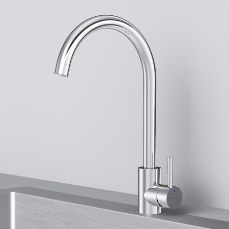 F85B07100 X-Joy S, Смеситель для кухни AM.PM с С-изливом, хром