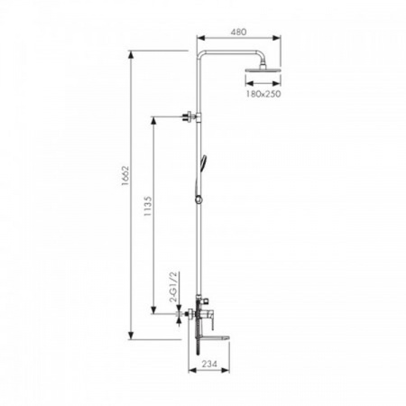 Душевая система Kaiser Linear 59182 с изливом