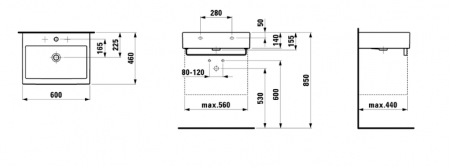 Умывальник Laufen Living City 8174330001091 60x46x14