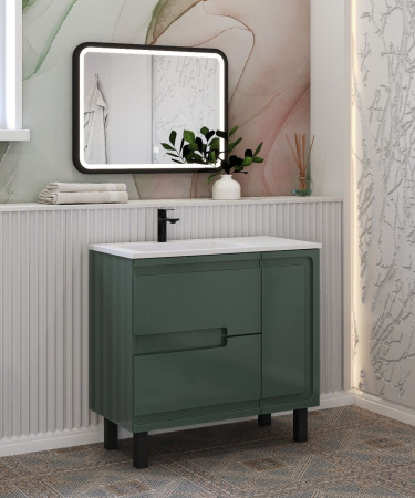 Тумба под раковину Taliente Cevia TA-MBC-90PR(L)-grigio verde 90 см подвесная