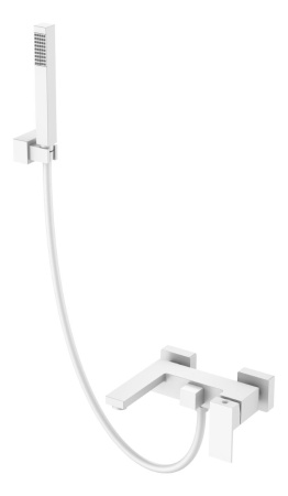 Смеситель для ванны с душем Boheme Qubic 473-MW matt white