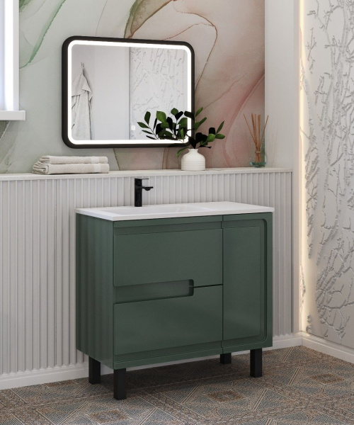 Тумба под раковину Taliente Cevia TA-MBC-90PR(L)-grigio verde 90 см подвесная