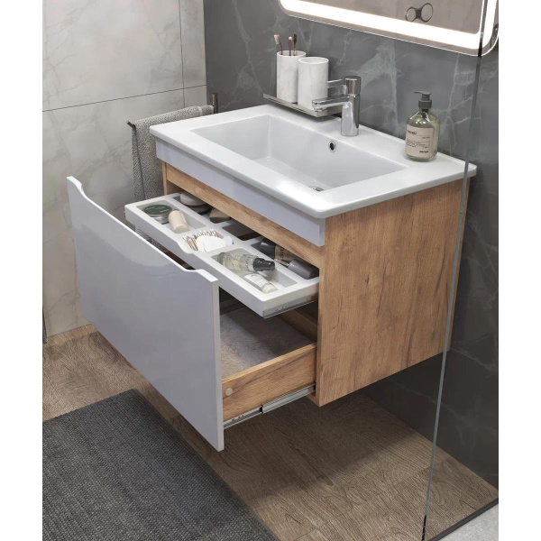 Тумба под раковину подвесная VIGO Grani tp.GRI.OSK.75.1Y дуб золотой, 75 см