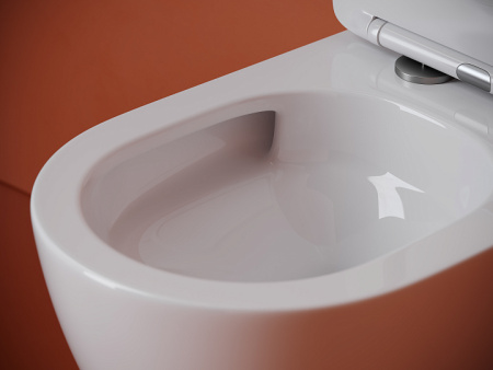 Подвесной унитаз Ceramicanova UNO безободковый, смыв Торнадо, с крепежом для полностью скрытого монтажа, ультратонким сидением с функцией быстрого снятия и крышкой с функцией плавного закрытия, цвет белый CN11001T