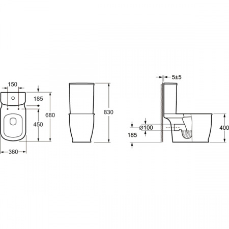 Напольный унитаз BelBagno Prado (BB10150CP+BB10150T+BB10150SC)