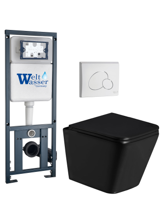 Комплект инсталляции с унитазом Weltwasser MARBERG 410 + GELBACH 043 GL-BL + MAR 410 RD GL-WT