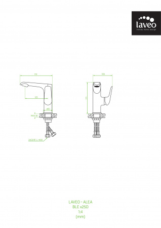 Смеситель для раковины Laveo Alea BLE_025D хром