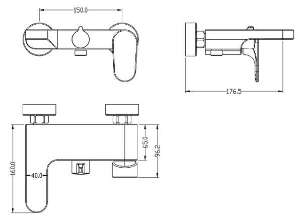 Смеситель для ванны Boheme Spectre 453-BR Бронза