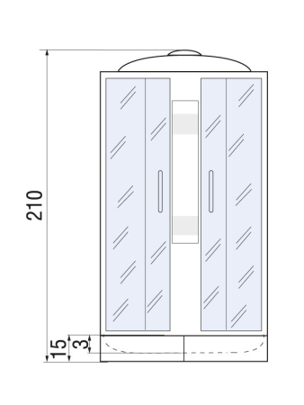 Душевая кабина River NARA LIGHT 90/15 MT 900х900х2100мм
