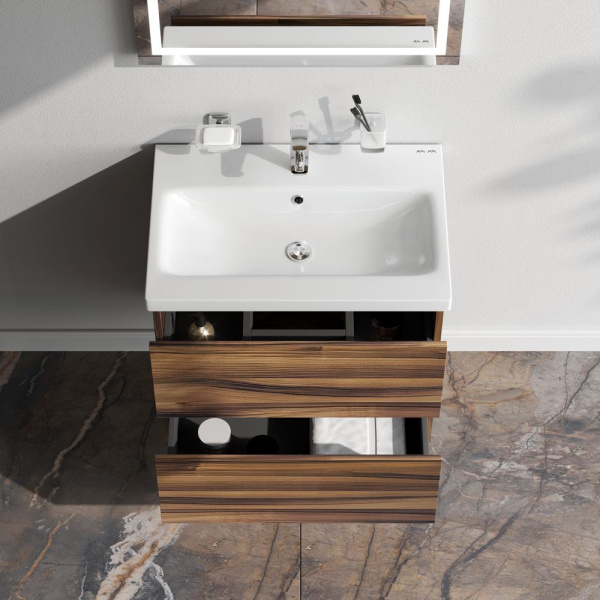 M90FHX0602HF Gem База под раковину AM.PM, подвесная, 60 см, 2 ящика, орех