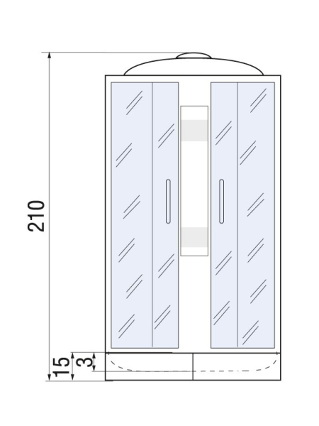 Душевая кабина River NARA LIGHT 90/15 MT 900х900х2100мм