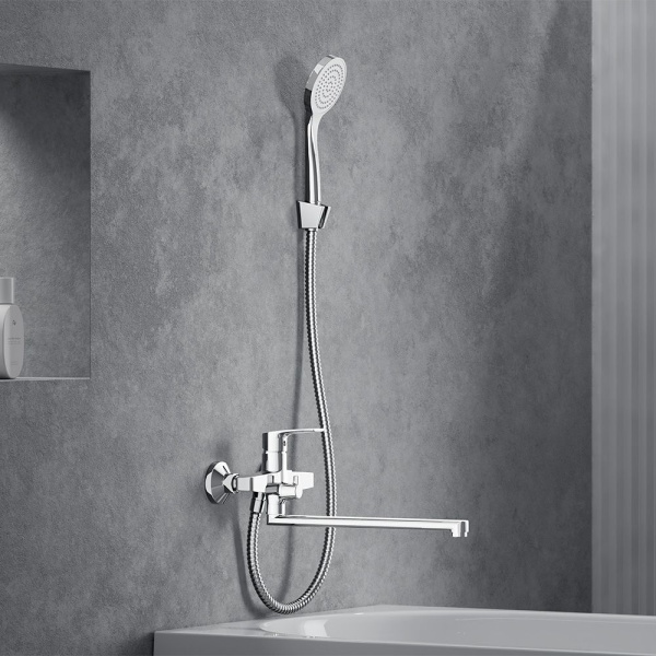 489500000 Eclipse 2.0 Смеситель для ванны и душа AM.PM с универсальным изливом и душ.набором, хром