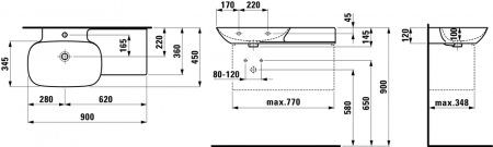 Умывальник Laufen Ino 8133020001091 90x45x12