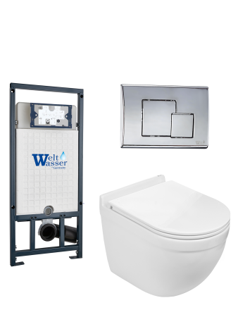 Комплект инсталляции с унитазом Weltwasser MARBERG 507 + HEIMBACH 043 GL-WT + MAR 507 SE-CR