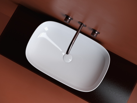 Умывальник чаша накладная прямоугольная Ceramicanova Element 600*380*150мм, Белый, CN5030