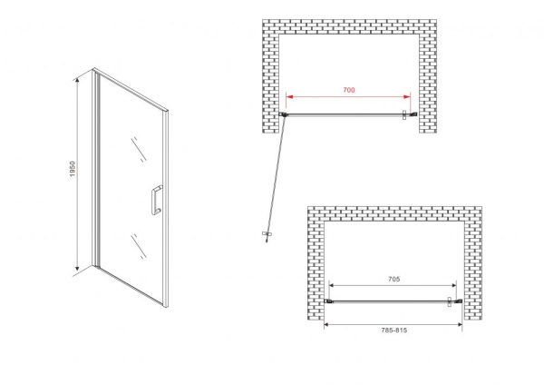 Душевая дверь ABBER Sonnenstrand AG04080M