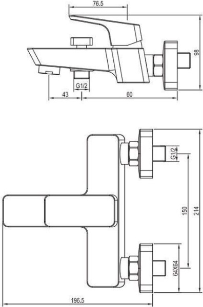 Смеситель для ванны с душем Aquanet Gotic AF440-20B