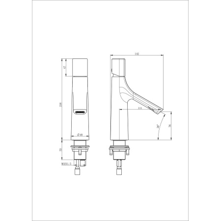 Смеситель для раковины WONZON & WOGHAND, Черный матовый (WW-H010-MB)