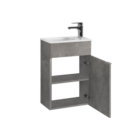 Тумба под умывальник Belux Бергамо-Женева подвесная 40, Бетон Чикаго светло-серый