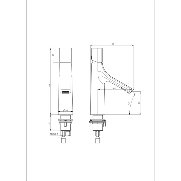 Смеситель для раковины WONZON & WOGHAND, Черный матовый (WW-H010-MB)