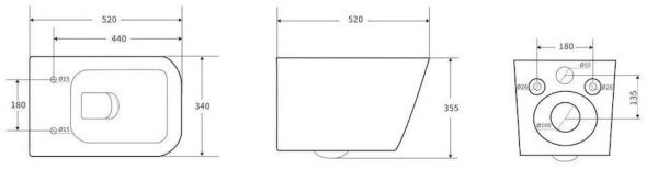 Безободковый подвесной унитаз AQUACERAMIKA TEOS AC840