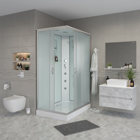 Душевая кабина Niagara Classic NG-2510-14RG (120х80х215) высокий поддон(40см),стекло тонированное