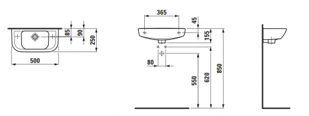 Умывальник Laufen Pro B 8169570001061 50x25x15